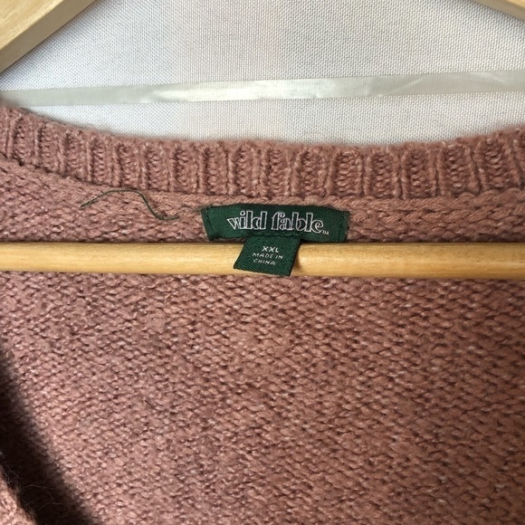 Wild Fable Mauve Pink Knit Ruffle Cropped Pullover Sweater XXL - Picture 6 of 9